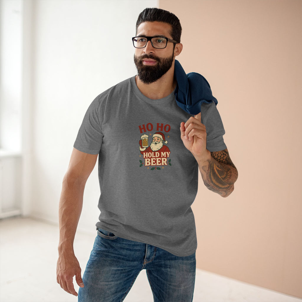Christmas T-Shirt — "Ho Ho Hold My Beer" Santa Funny Holiday Tee