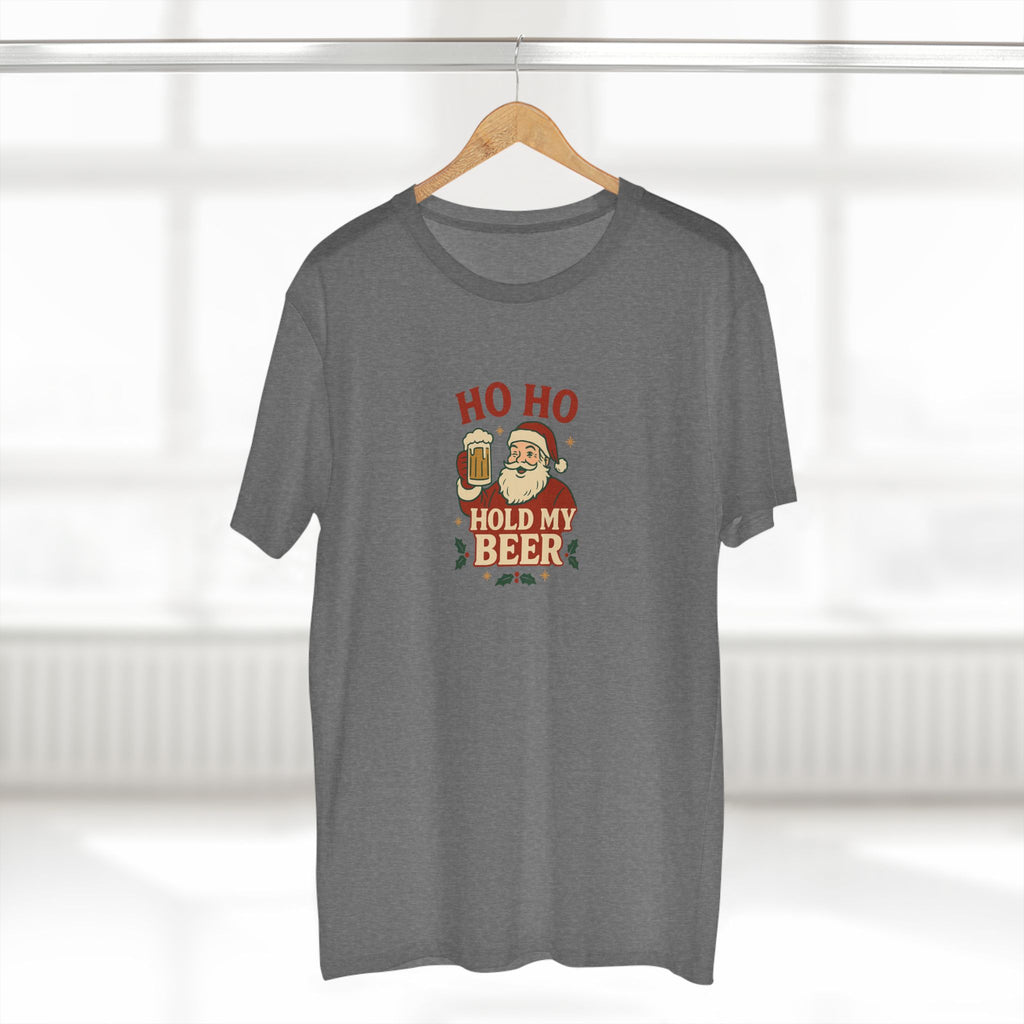 Christmas T-Shirt — "Ho Ho Hold My Beer" Santa Funny Holiday Tee