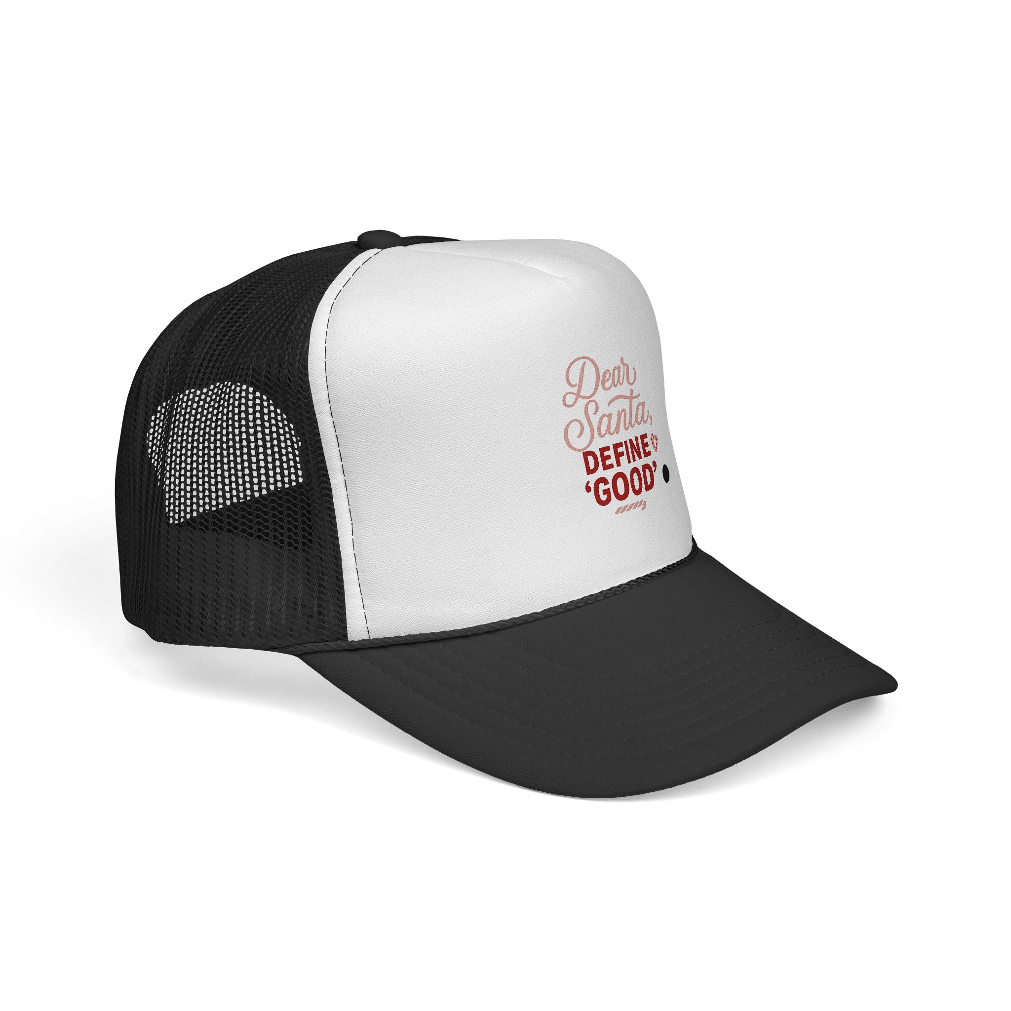Trucker Cap - "Dear Santa, Define Good" Christmas Holiday Mesh Hat