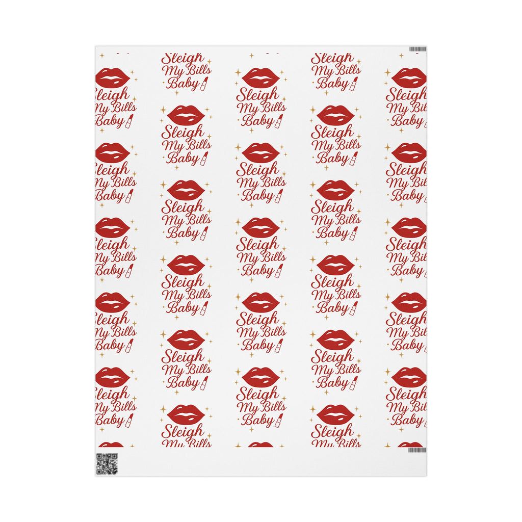 Sleigh My Bills Baby! - Festive Kiss Pattern Wrapping Paper