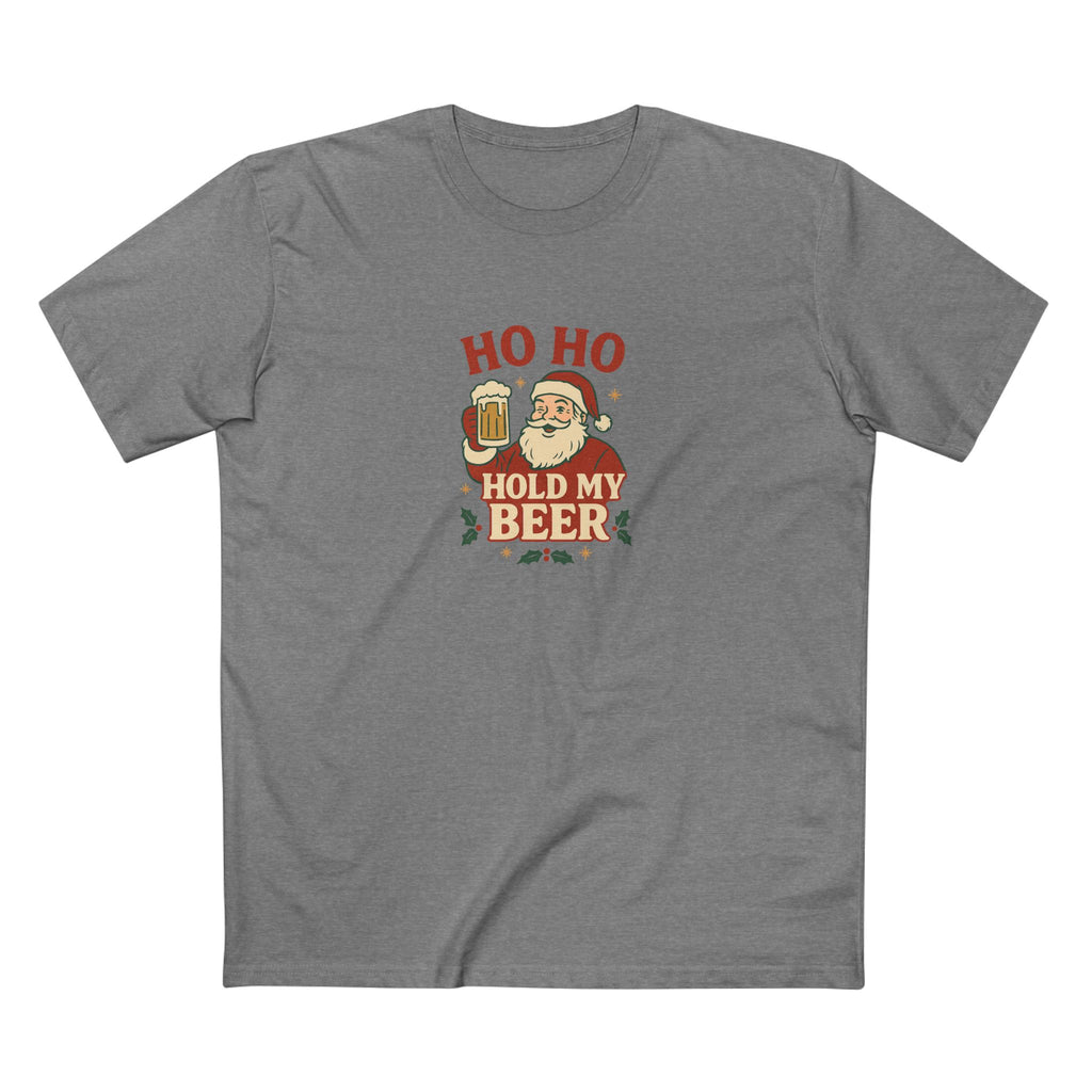 Christmas T-Shirt — "Ho Ho Hold My Beer" Santa Funny Holiday Tee