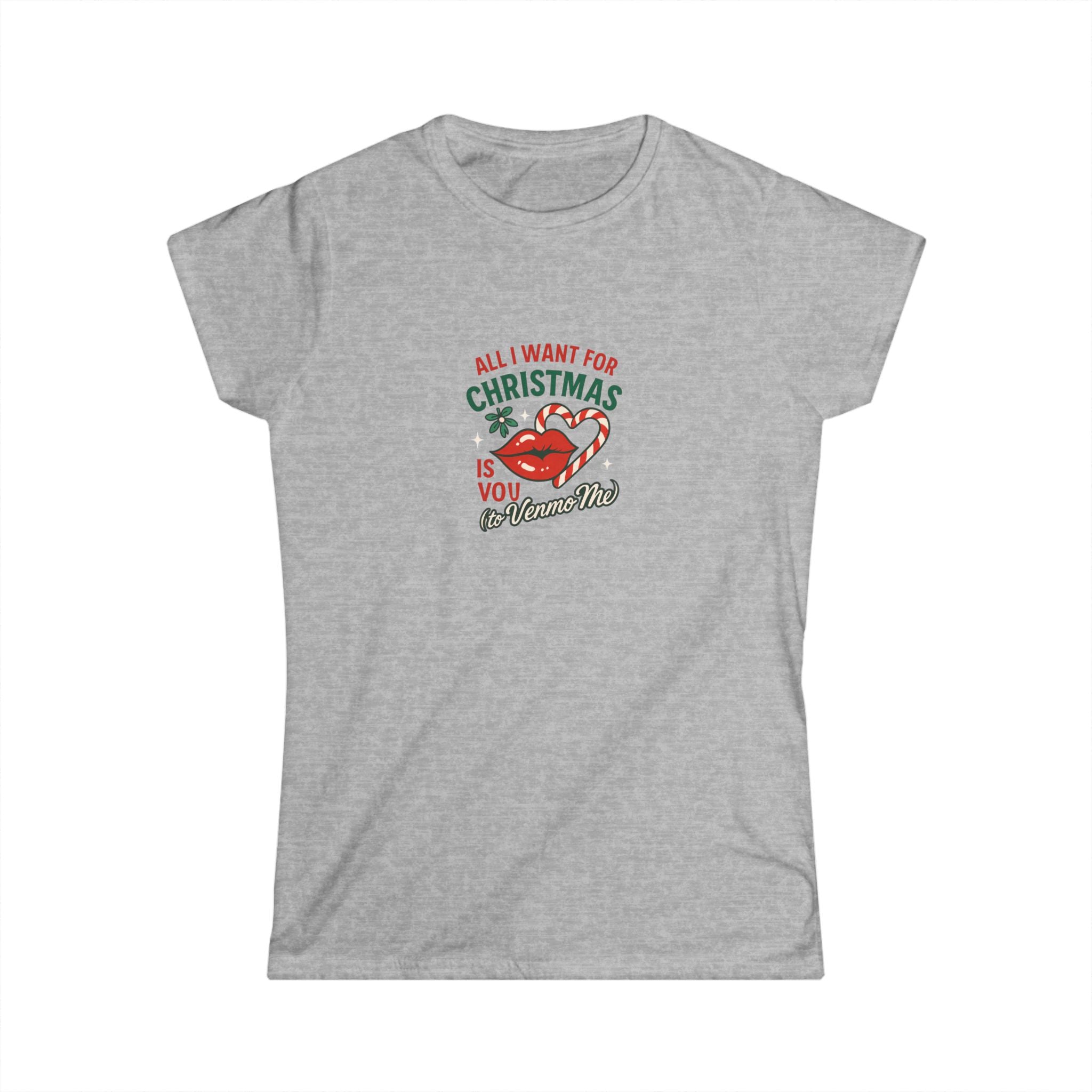Women's Christmas Tee - "All I Want for Christmas Is You (A Mamma Mia)" Retro Holiday Graphic