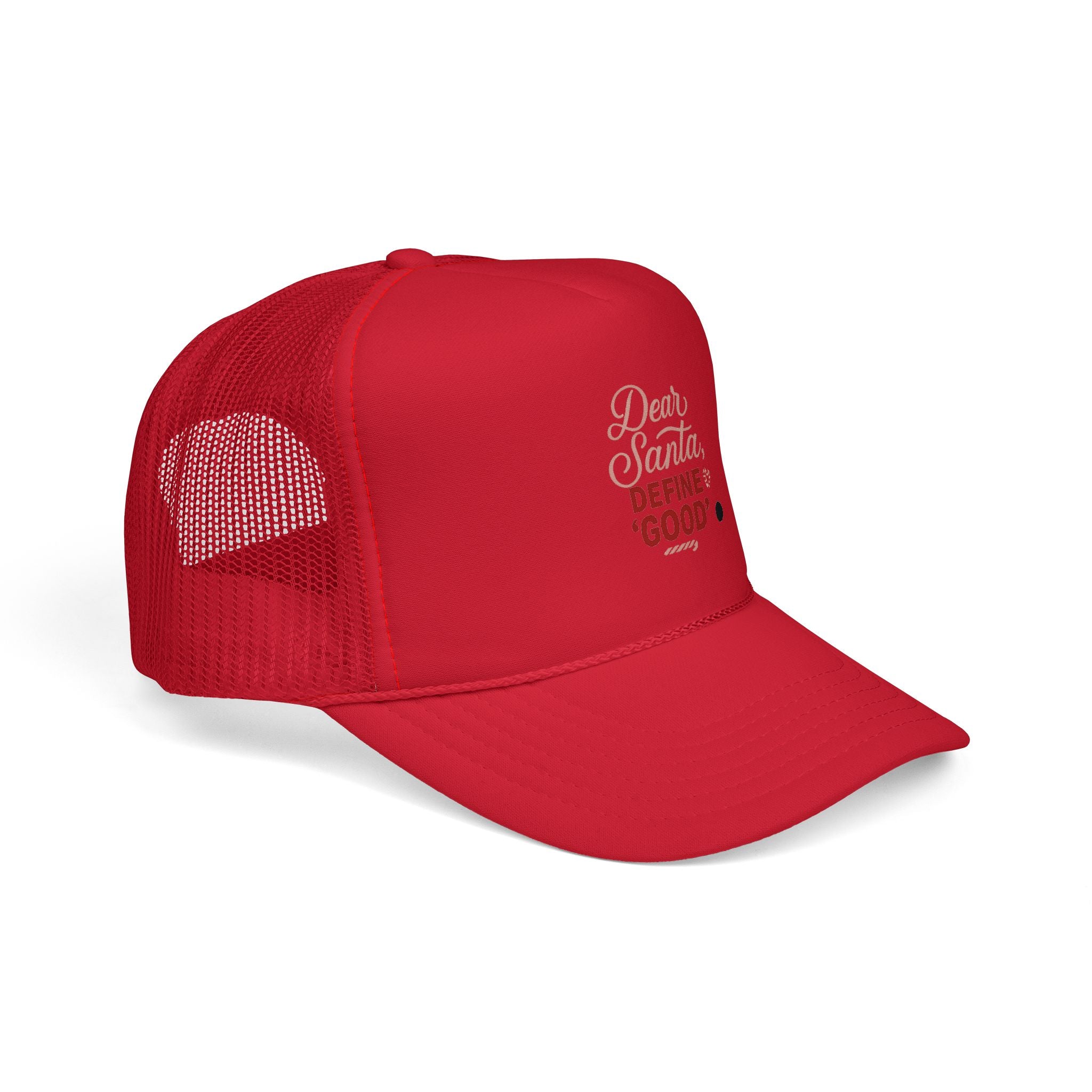 Trucker Cap - "Dear Santa, Define Good" Christmas Holiday Mesh Hat