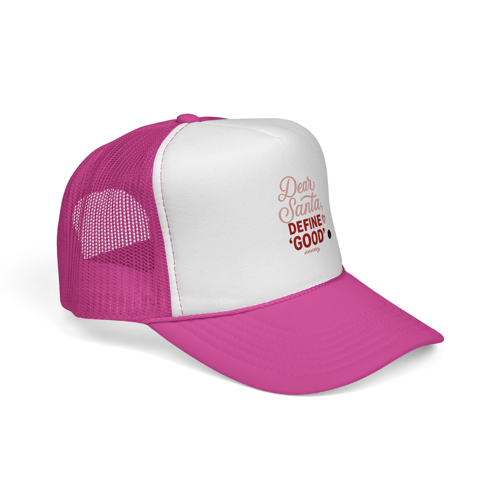 Trucker Cap - "Dear Santa, Define Good" Christmas Holiday Mesh Hat