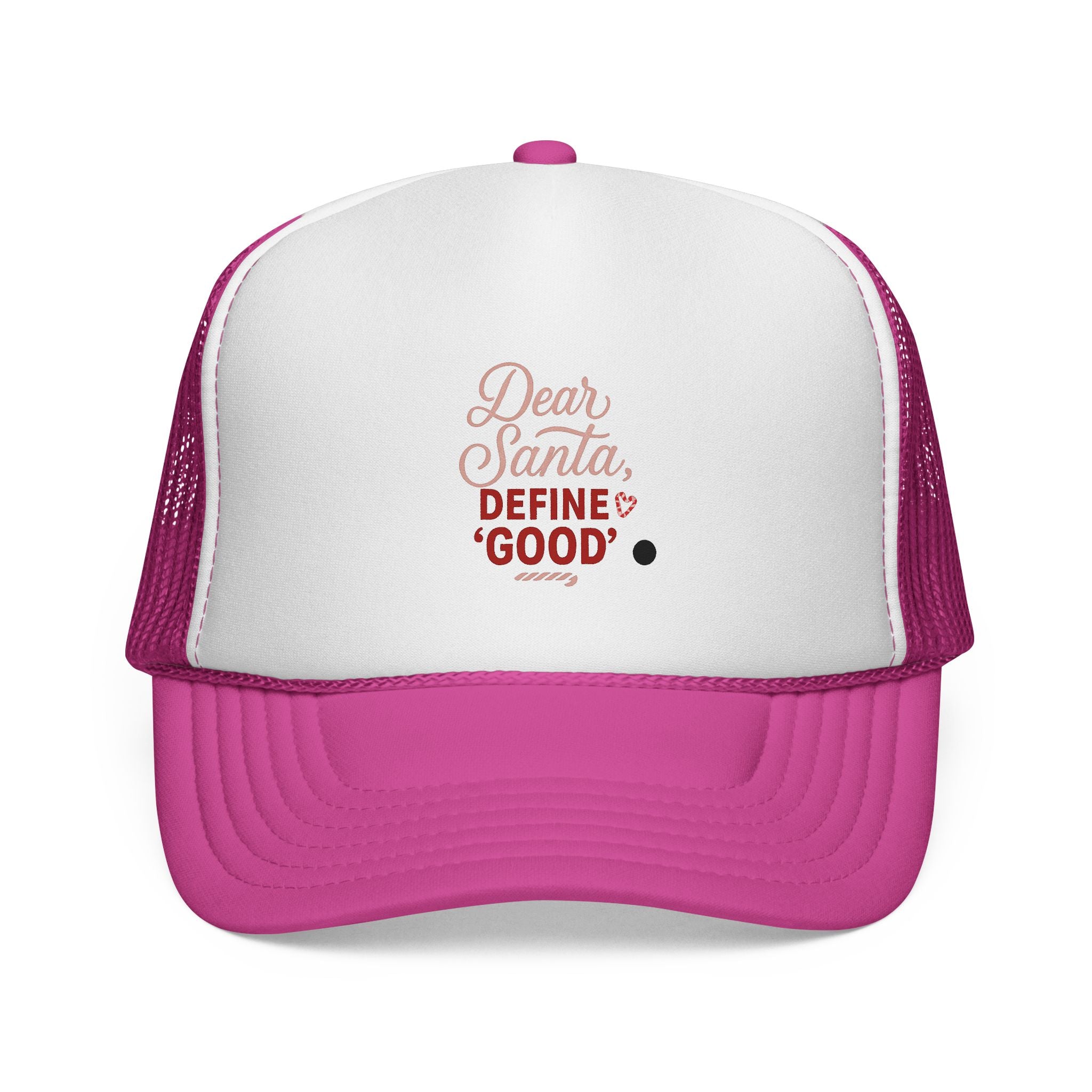 Trucker Cap - "Dear Santa, Define Good" Christmas Holiday Mesh Hat