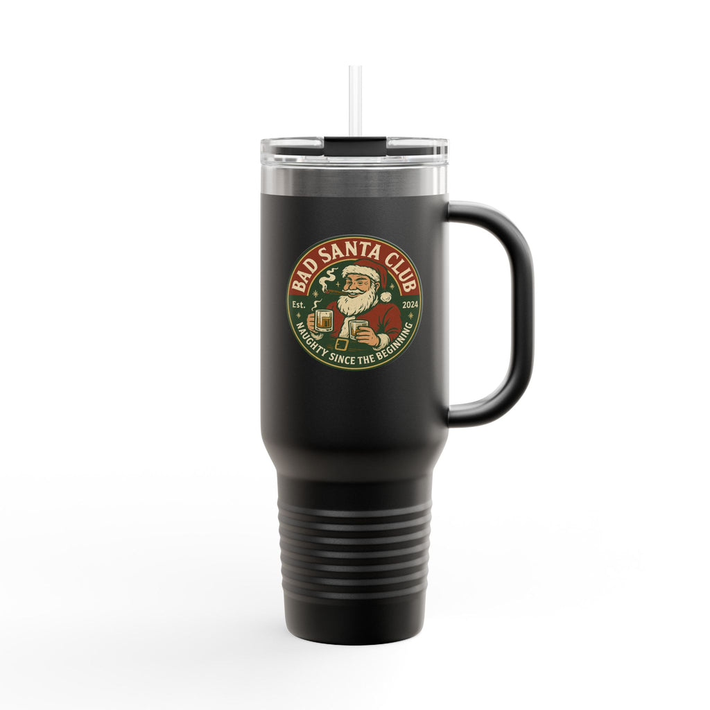 Insulated Travel Mug — "Bad Santa Club" 40oz Stainless Steel Tumbler
