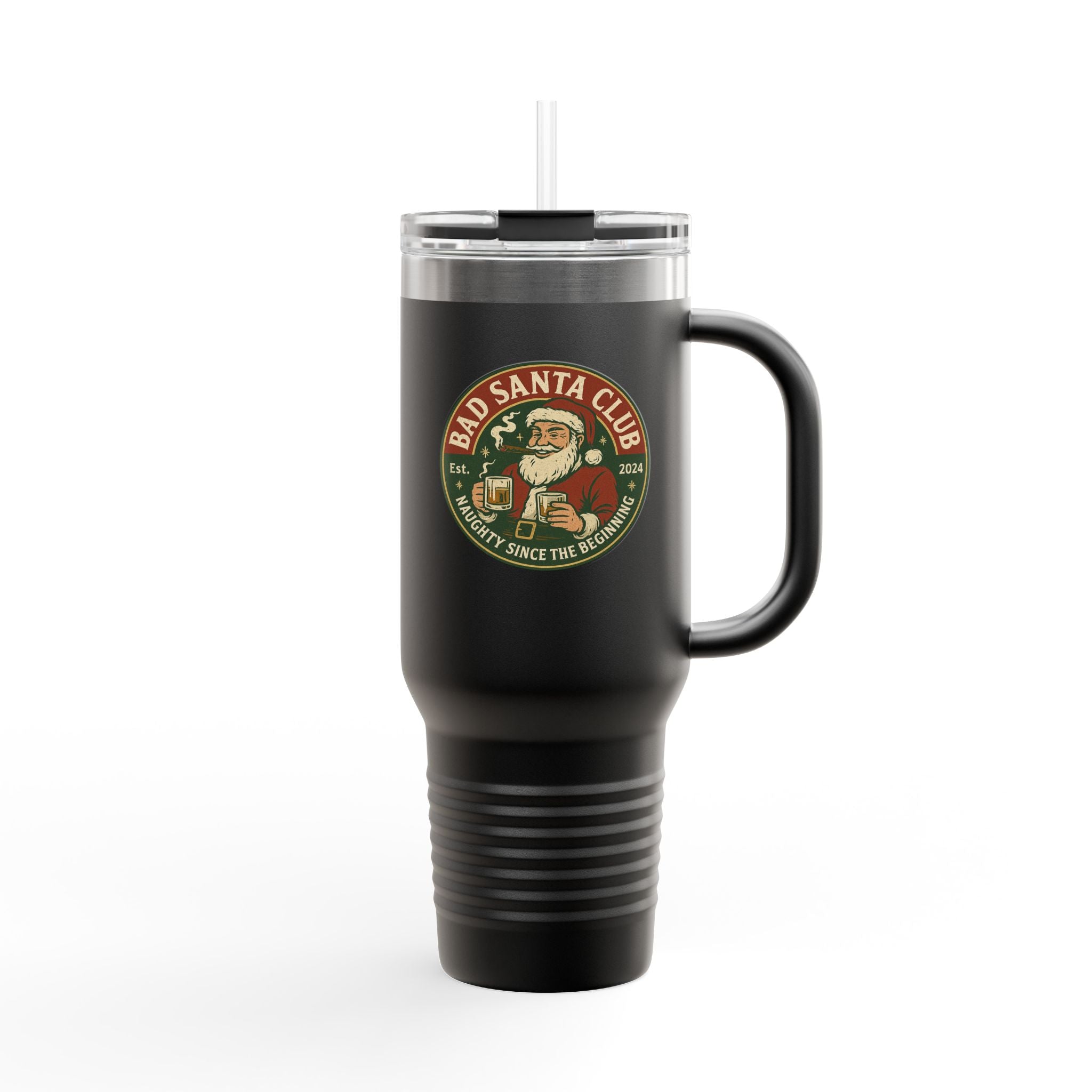Insulated Travel Mug — "Bad Santa Club" 40oz Stainless Steel Tumbler