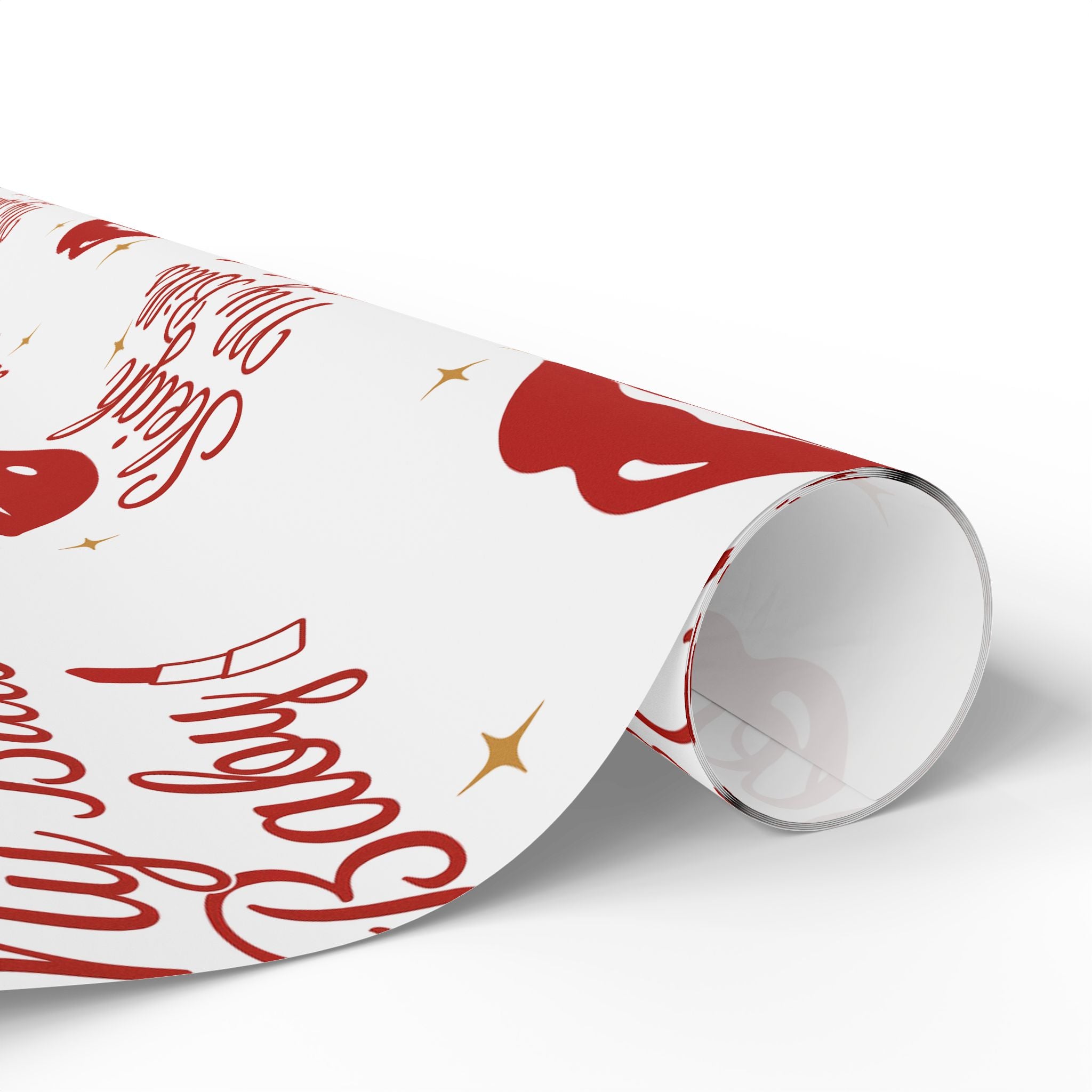 Sleigh My Bills Baby! - Festive Kiss Pattern Wrapping Paper