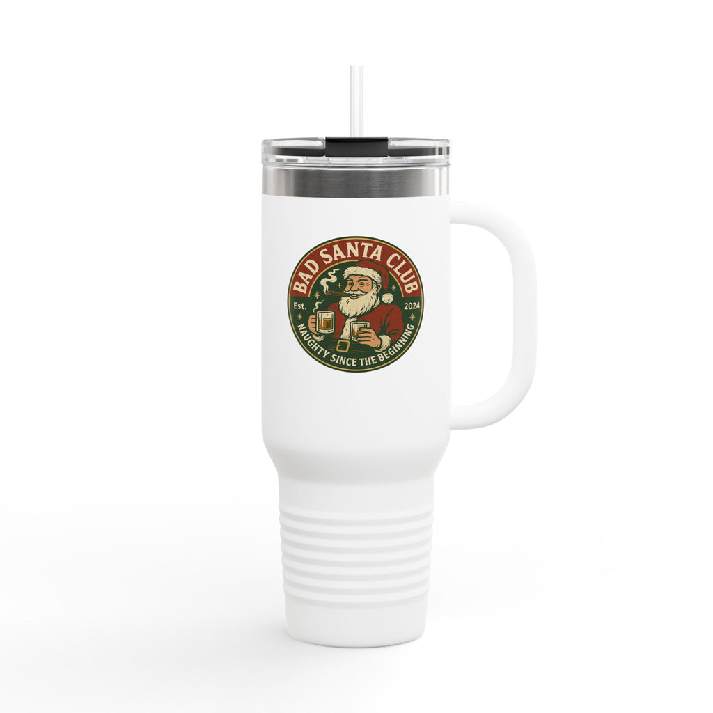 Insulated Travel Mug — "Bad Santa Club" 40oz Stainless Steel Tumbler