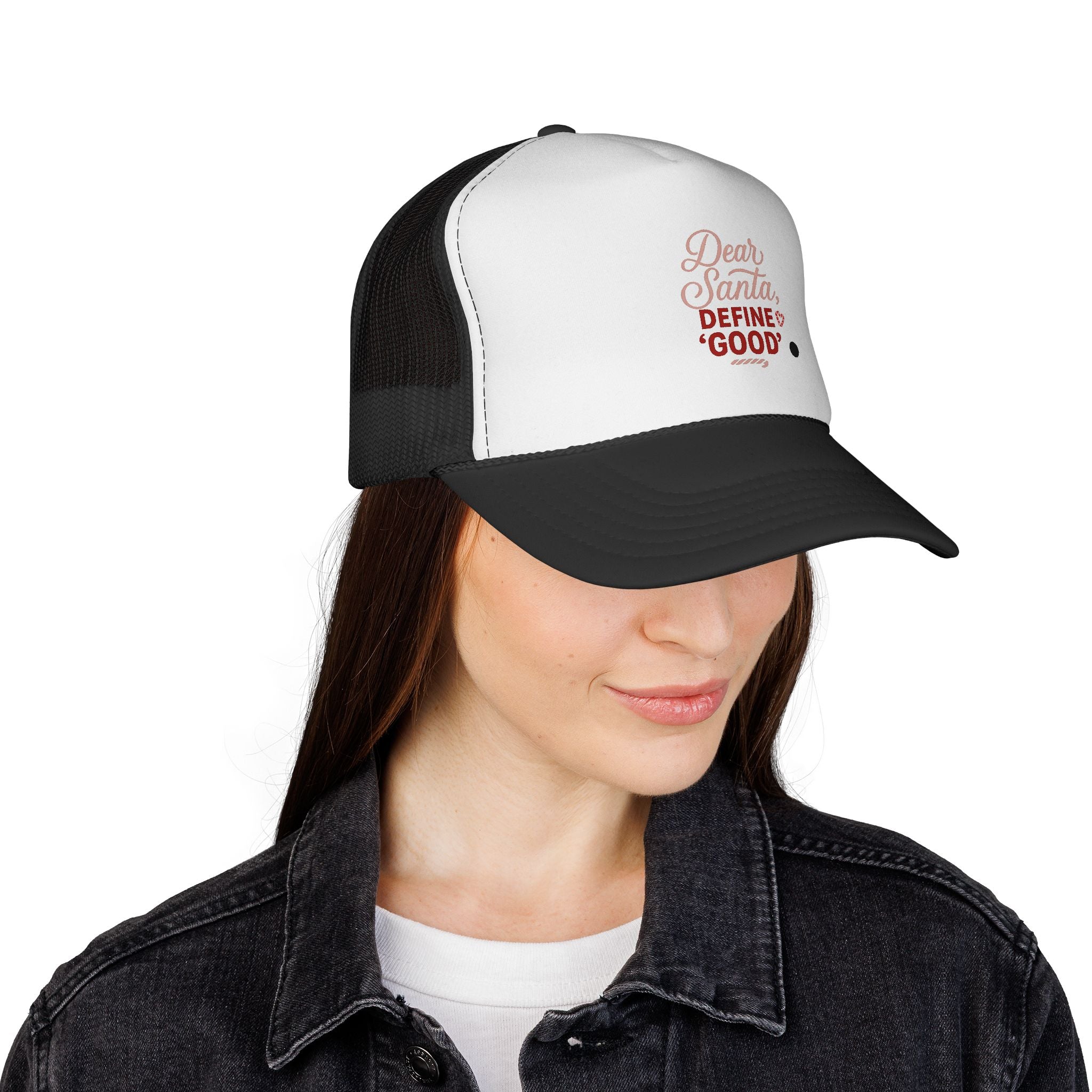 Trucker Cap - "Dear Santa, Define Good" Christmas Holiday Mesh Hat