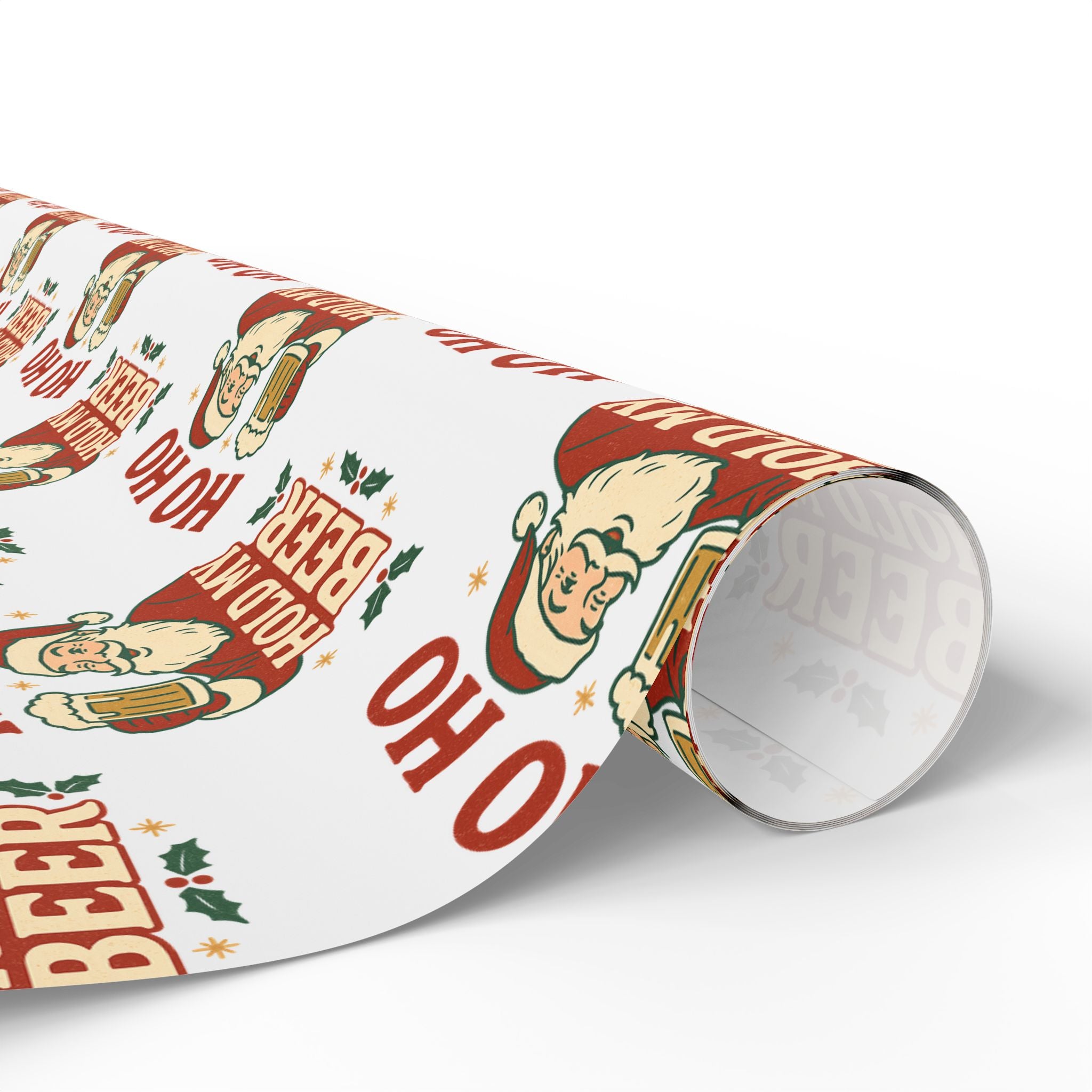 Retro Santa 'Ho Ho' Christmas Wrapping Paper – Vintage Holiday Gift Wrap