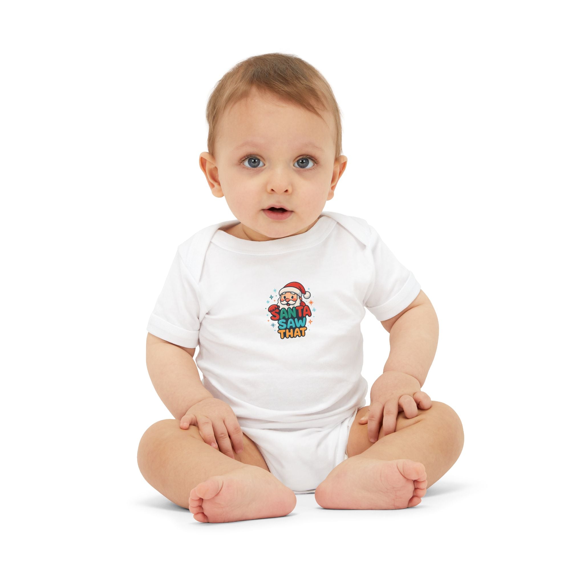 Christmas Infant Onesie for Babies 'Santa Saw That'