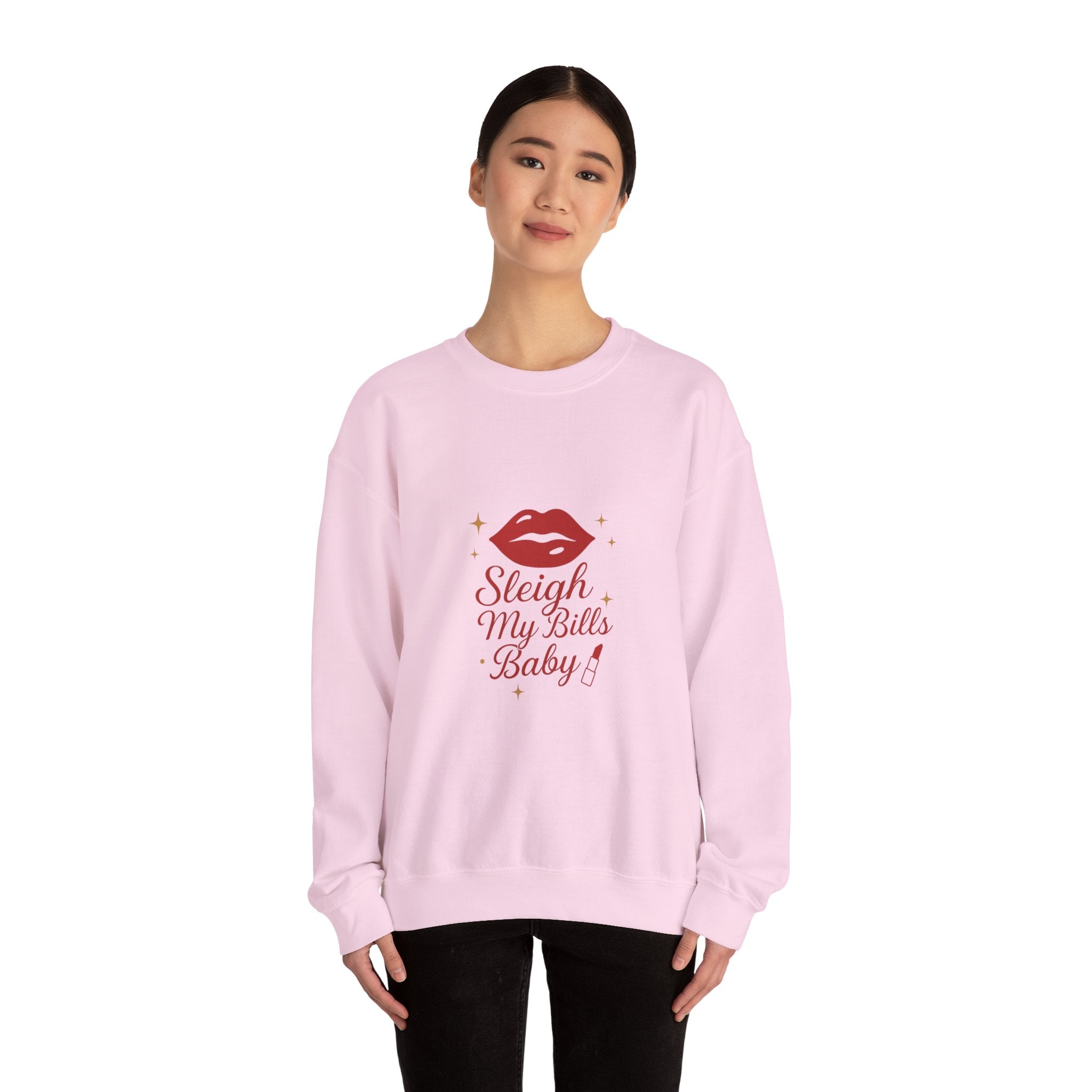 Sleigh My Bills Baby Sweatshirt – Holiday Lip Graphic Crewneck