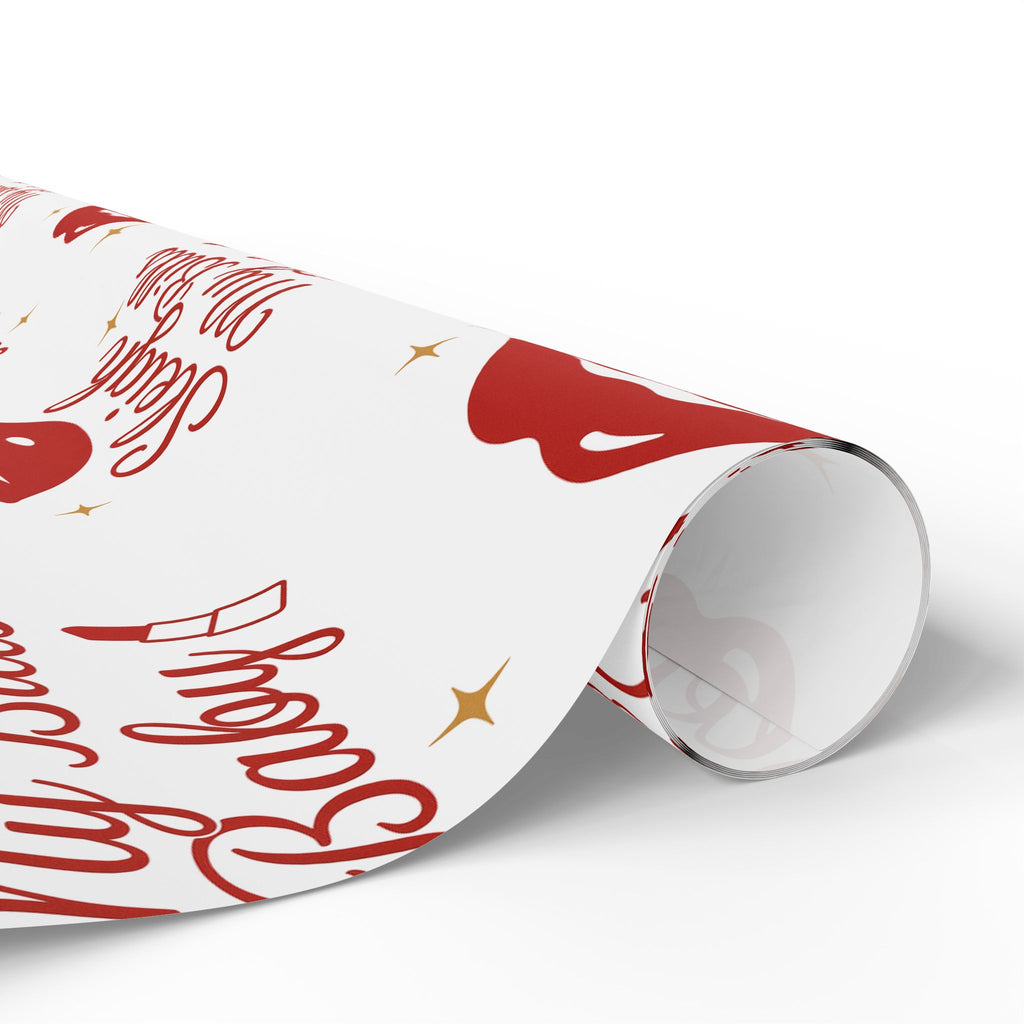 Sleigh My Bills Baby! - Festive Kiss Pattern Wrapping Paper