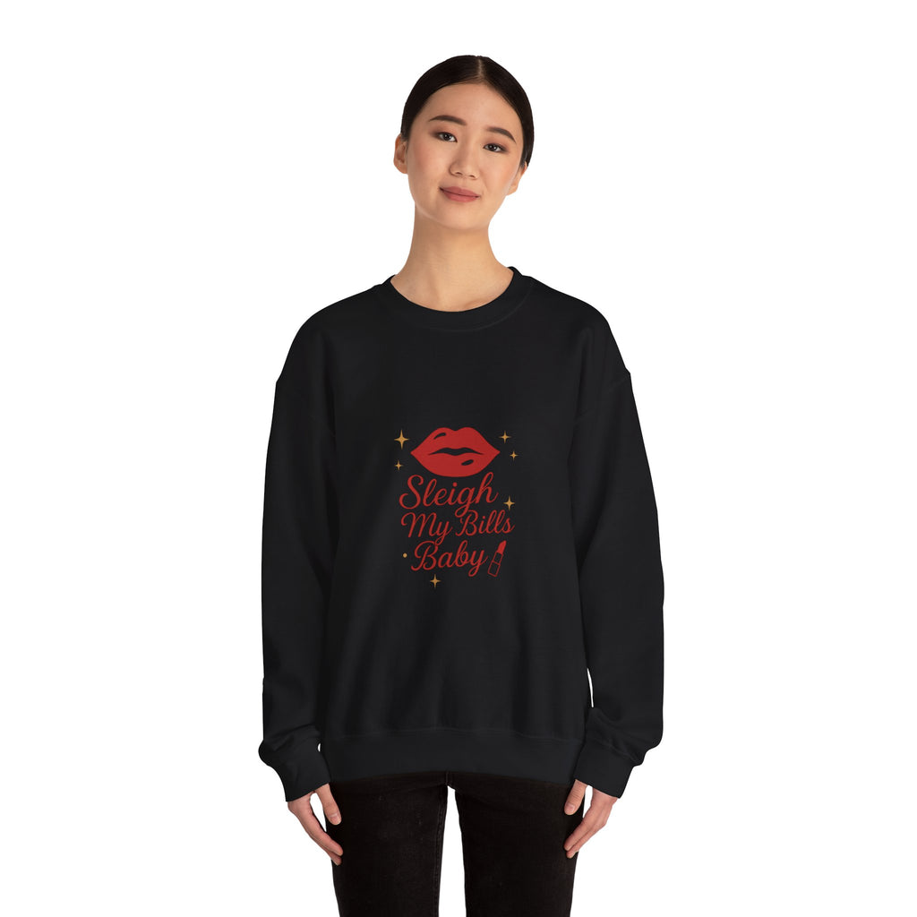 Sleigh My Bills Baby Sweatshirt – Holiday Lip Graphic Crewneck