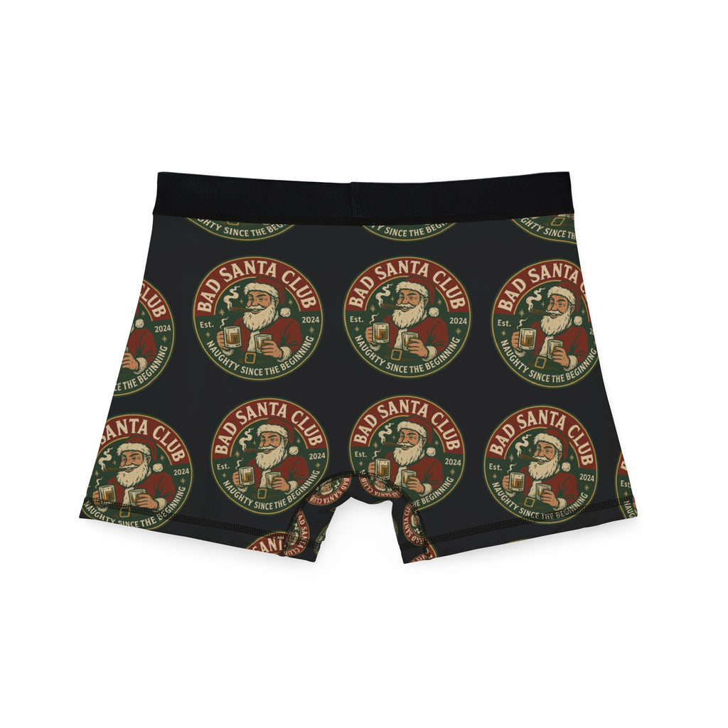 Men's Boxer Briefs with Repeating Holiday Wreath Pattern – All-Over Print