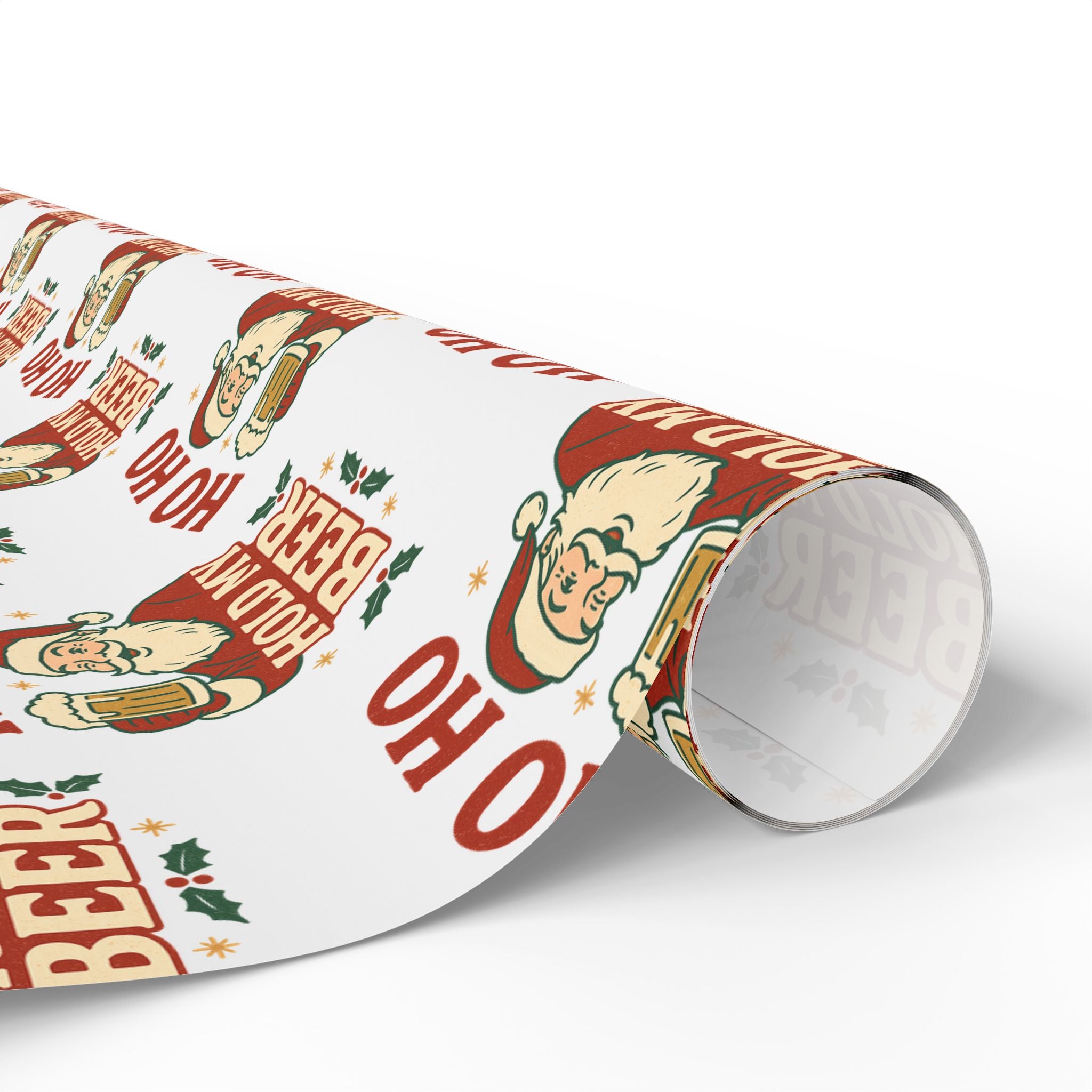 Retro Santa 'Ho Ho' Christmas Wrapping Paper – Vintage Holiday Gift Wrap