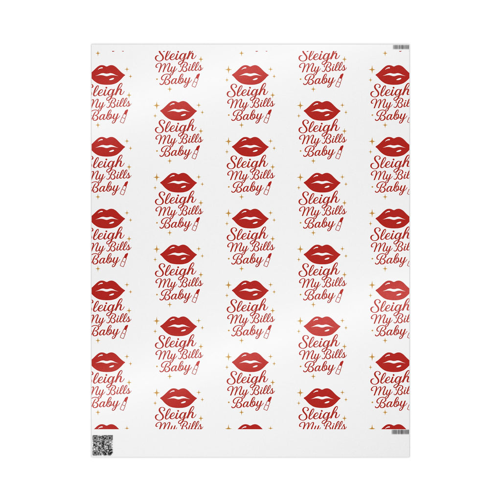 Sleigh My Bills Baby! - Festive Kiss Pattern Wrapping Paper