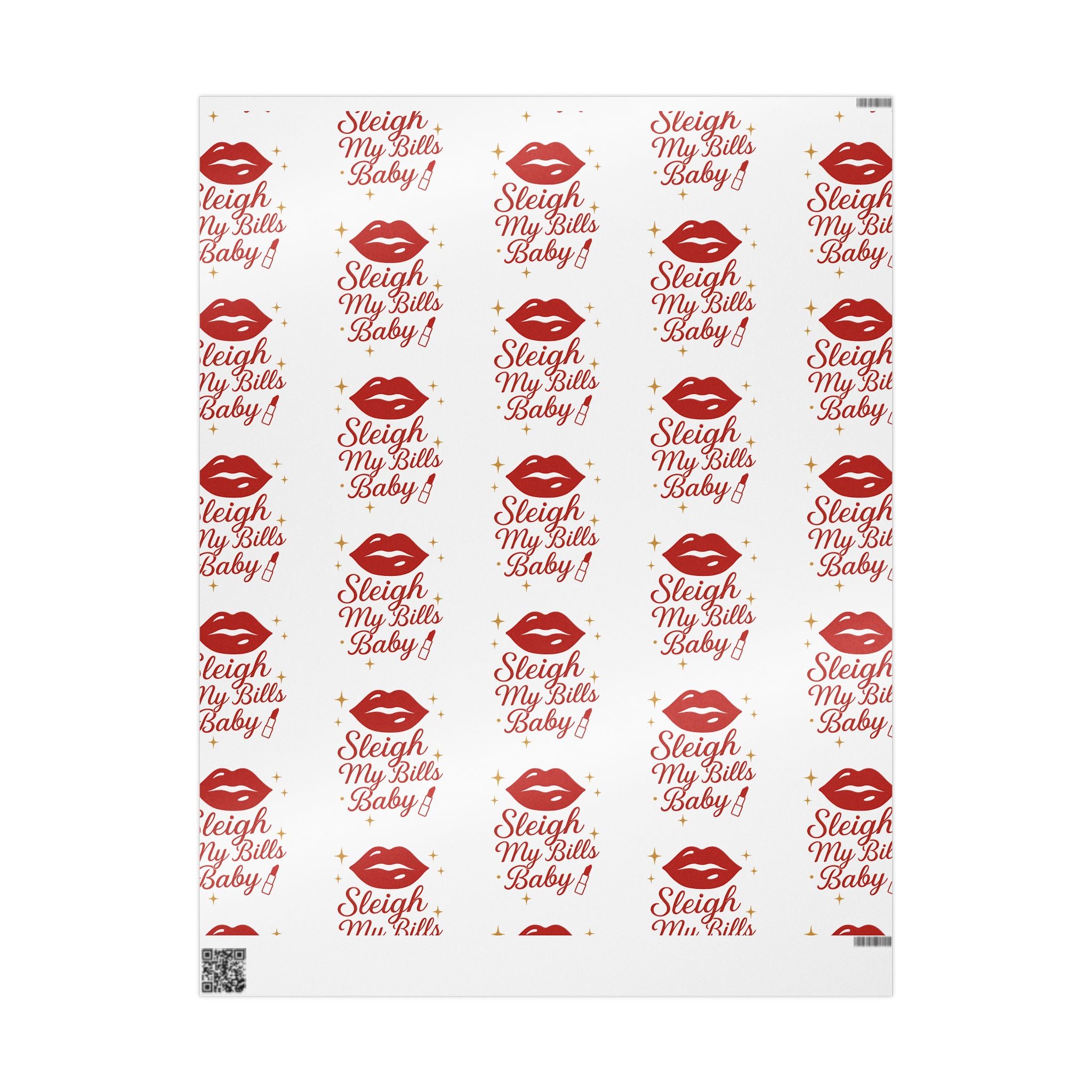 Sleigh My Bills Baby! - Festive Kiss Pattern Wrapping Paper
