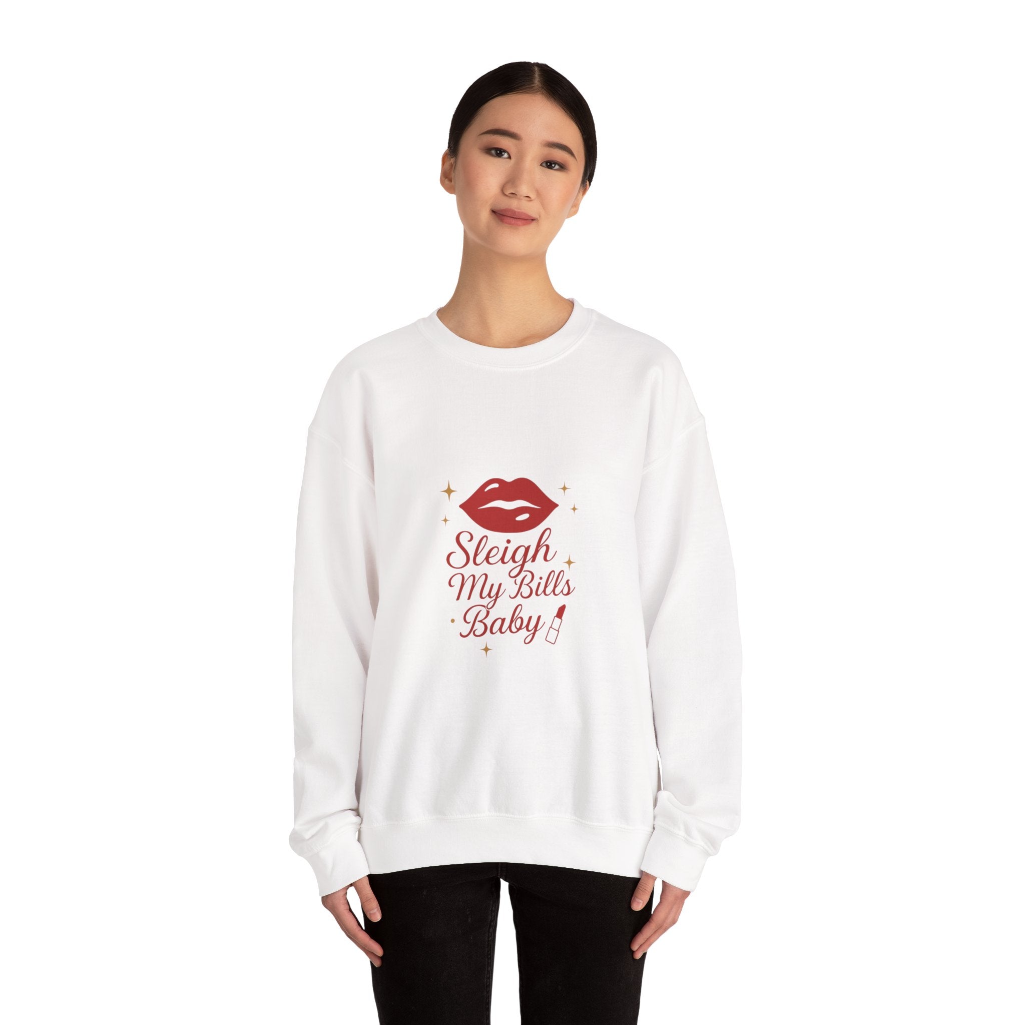 Sleigh My Bills Baby Sweatshirt – Holiday Lip Graphic Crewneck