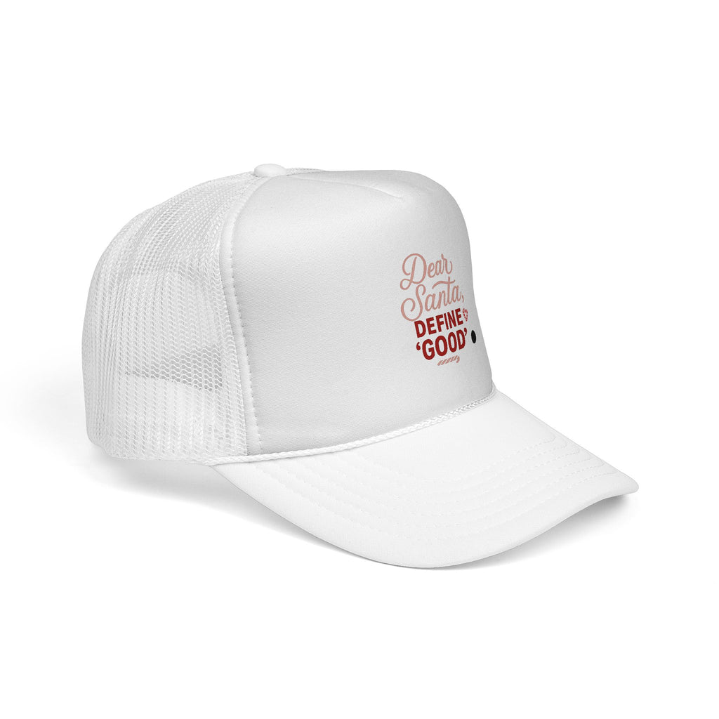 Trucker Cap - "Dear Santa, Define Good" Christmas Holiday Mesh Hat
