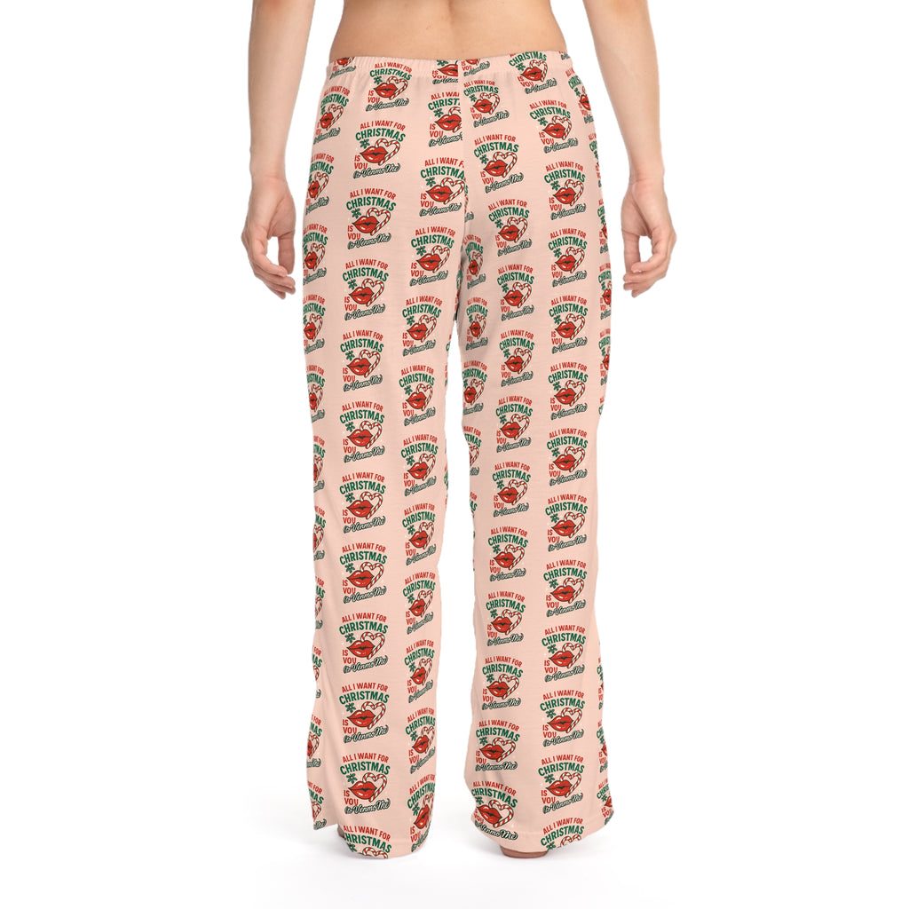 Women’s Christmas Pajama Pants – Retro Holiday Strawberry Print