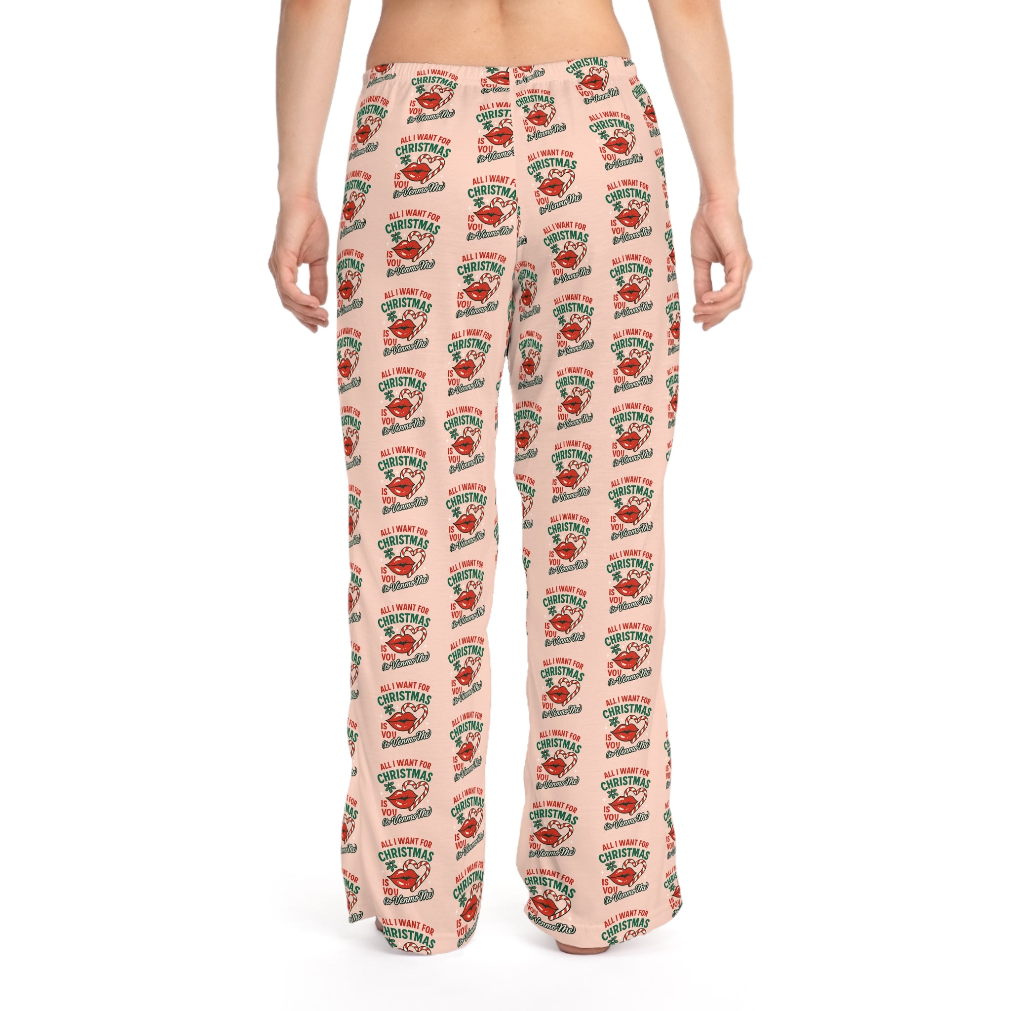 Women’s Christmas Pajama Pants – Retro Holiday Strawberry Print