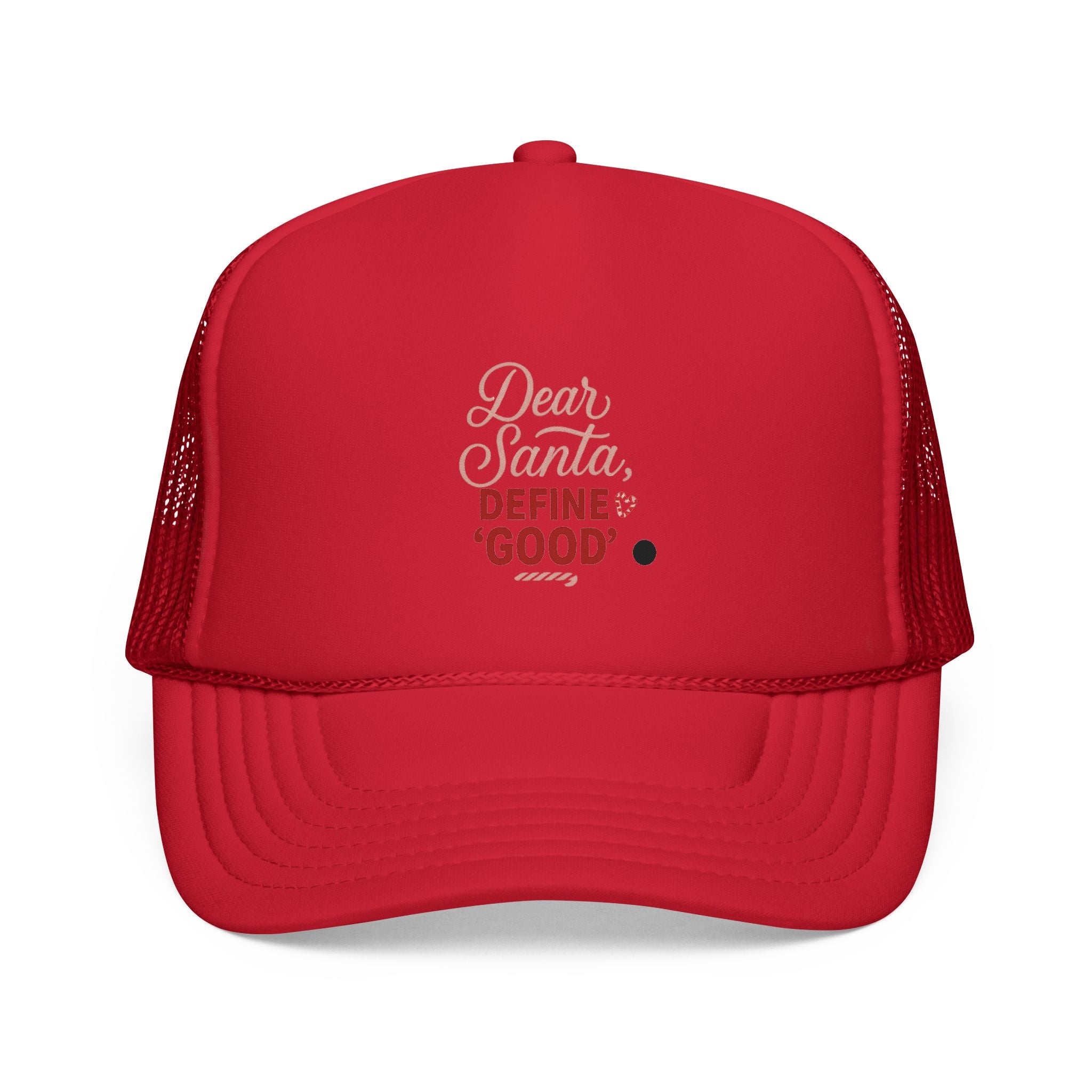 Trucker Cap - "Dear Santa, Define Good" Christmas Holiday Mesh Hat
