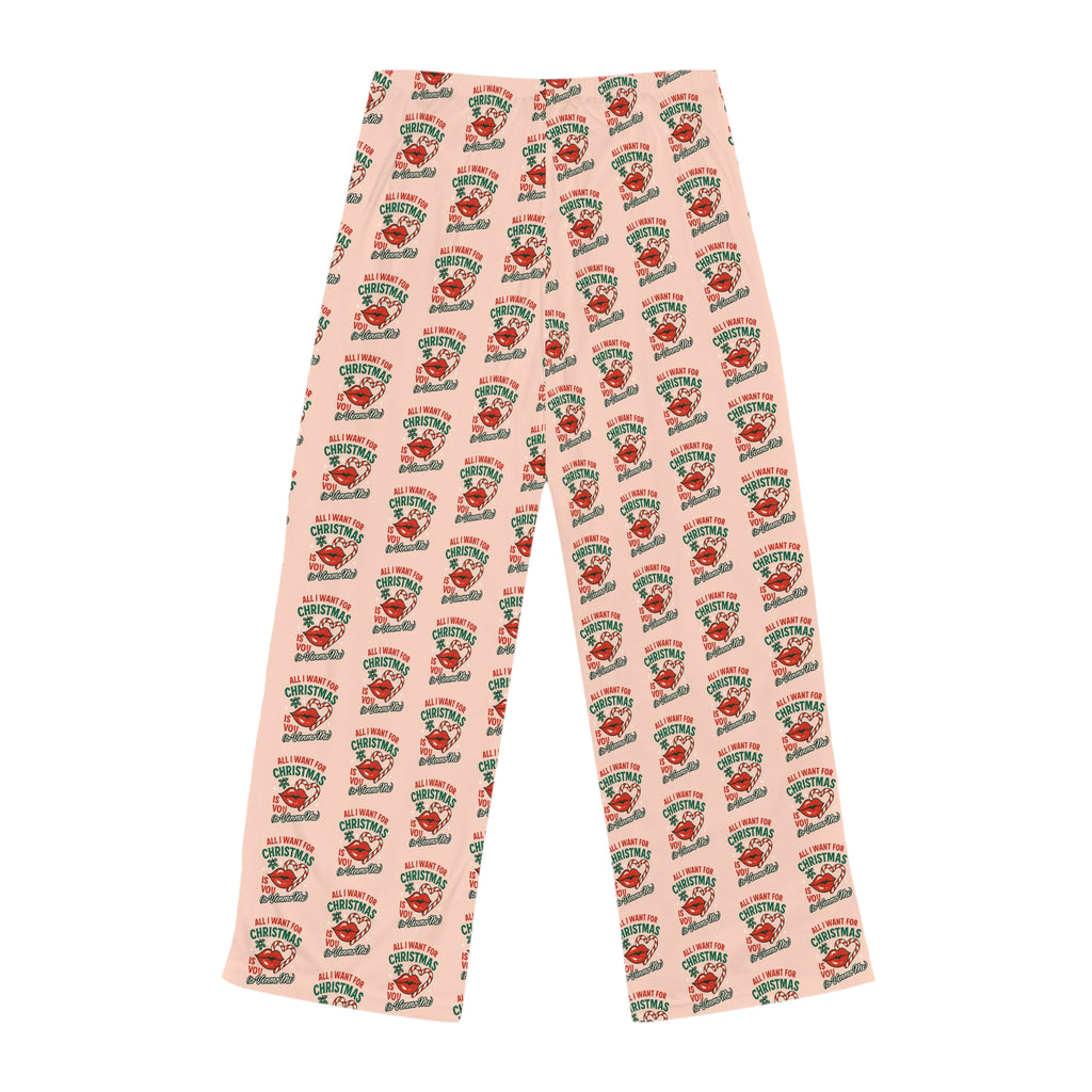 Women’s Christmas Pajama Pants – Retro Holiday Strawberry Print
