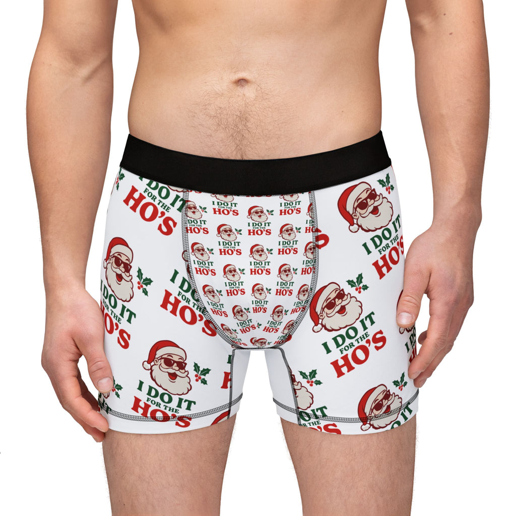 Christmas Boxer Shorts — 'I Do It Ho's' Santa Print Men's Boxers