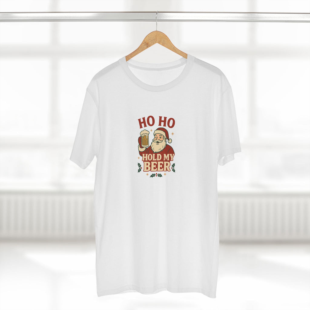 Christmas T-Shirt — "Ho Ho Hold My Beer" Santa Funny Holiday Tee
