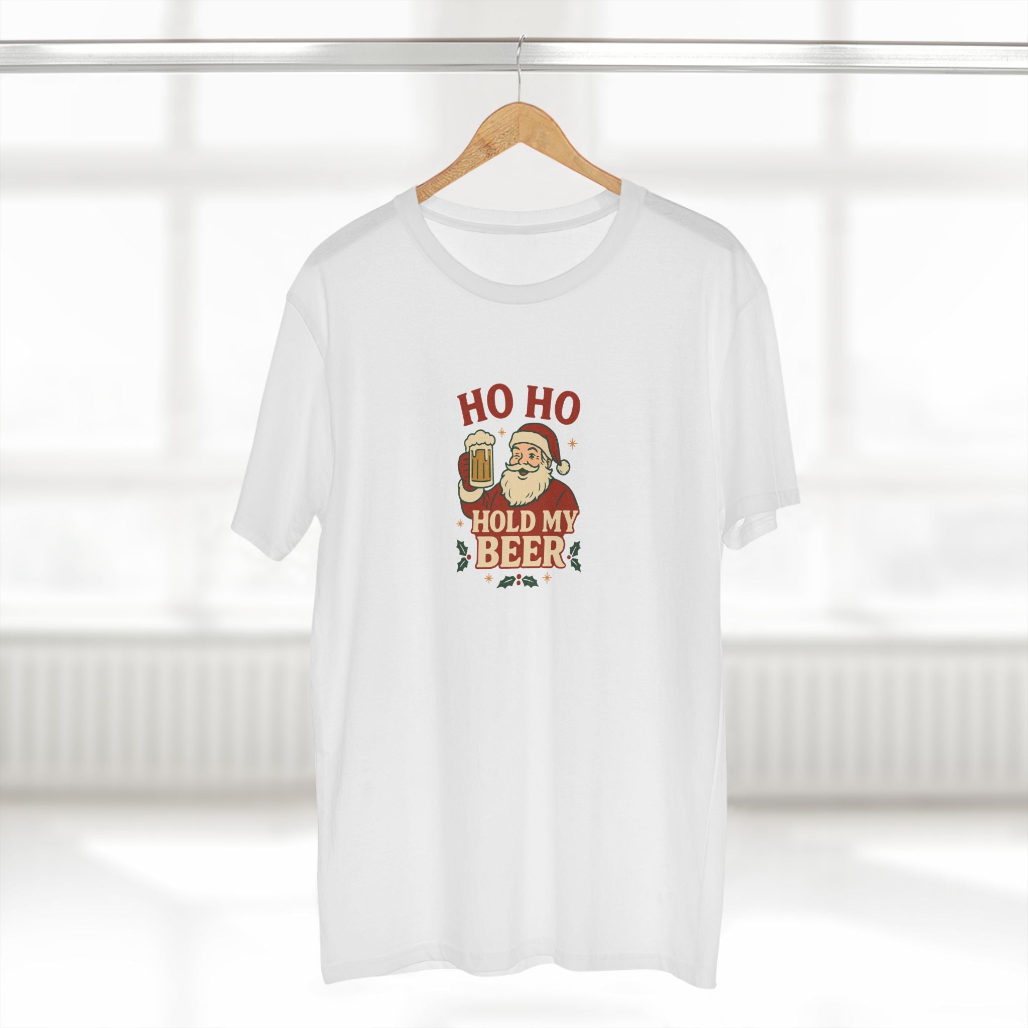 Christmas T-Shirt — "Ho Ho Hold My Beer" Santa Funny Holiday Tee