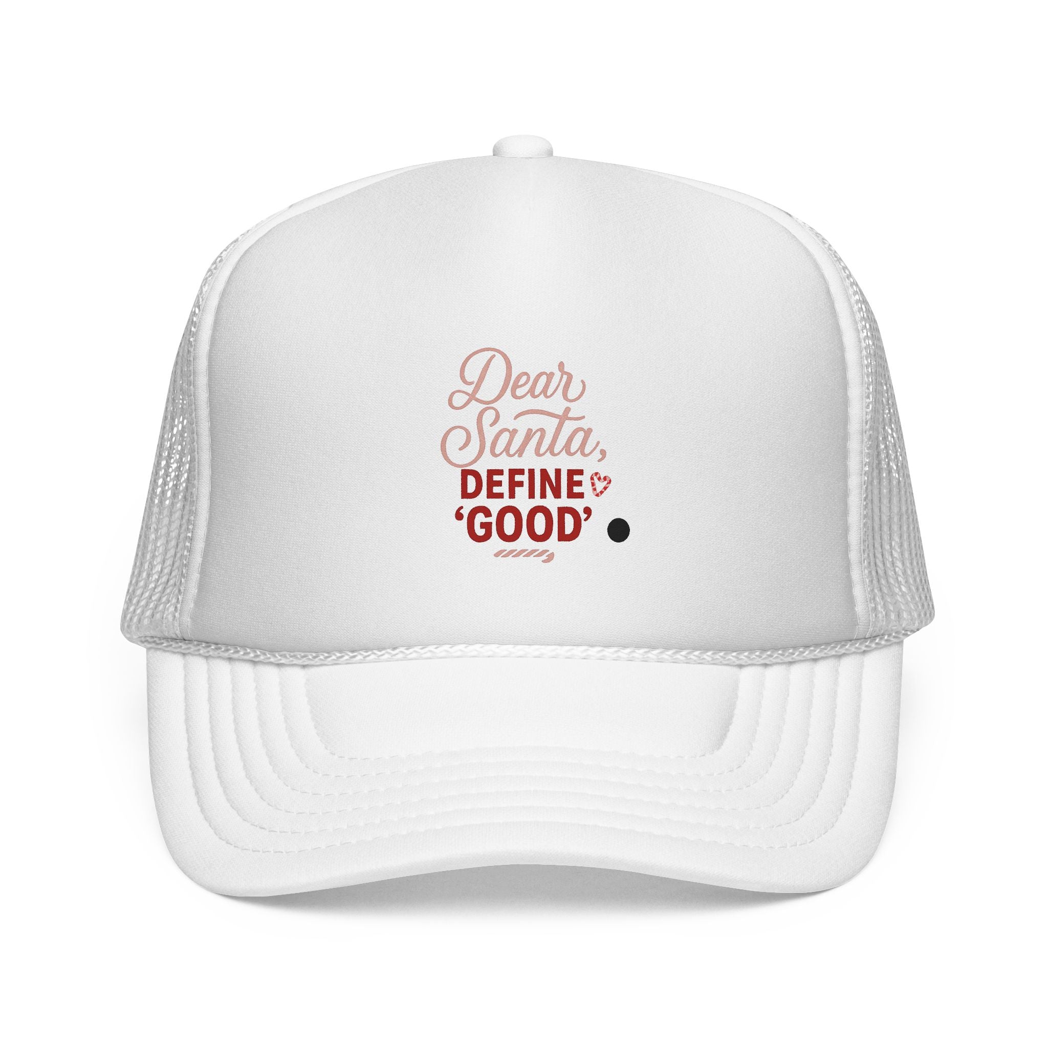 Trucker Cap - "Dear Santa, Define Good" Christmas Holiday Mesh Hat