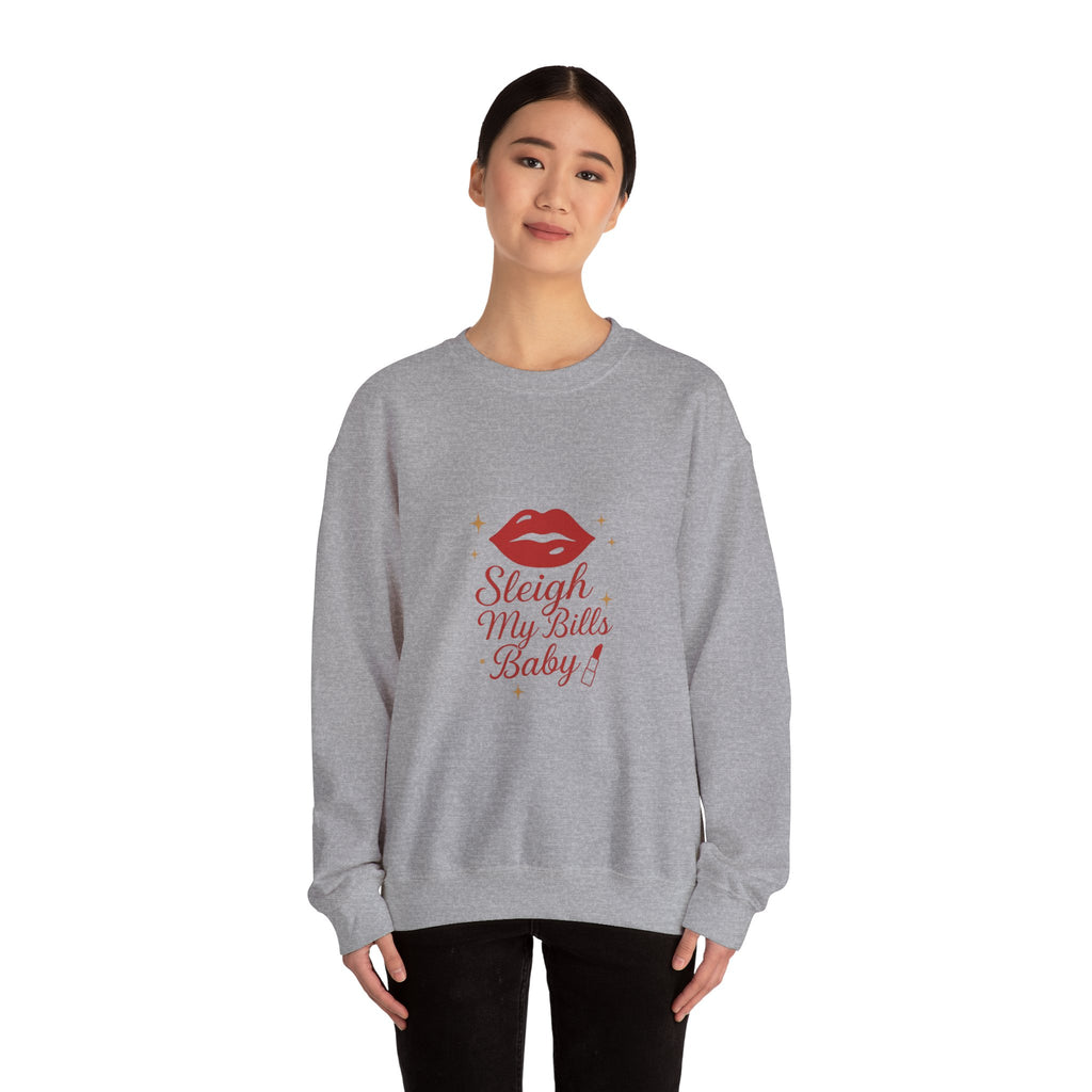 Sleigh My Bills Baby Sweatshirt – Holiday Lip Graphic Crewneck