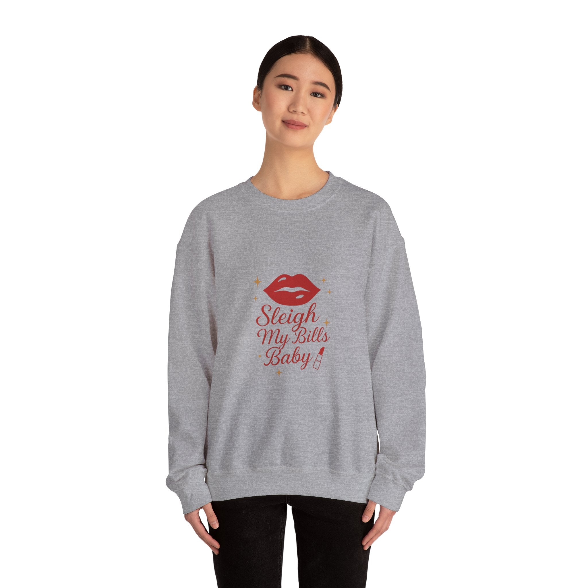 Sleigh My Bills Baby Sweatshirt – Holiday Lip Graphic Crewneck